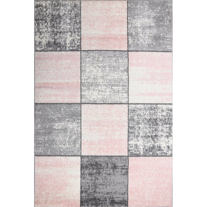Tapis rose / gris Jaydenlee, Rectangle de 2 pi x 3 pi