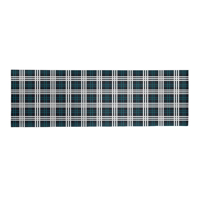 Plaid Black Area Rug, Runner 2'6" x 8'