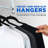 SereneLife 100 Pcs. of Velvet Non-Slip Hangers for Clothes - Heavy Duty Coat Hanger Set with 360° Swivel Hook (Black) -102476811