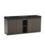 Meuble-lavabo sur pied en chêne fumé 72 po GALAN avec lavabo, grand meuble-lavabo autoportant avec rangement pour salle de bain moderne, lavabo à une pièce en quartz noir sans drain ni robinet, LTL-126233439-126233440