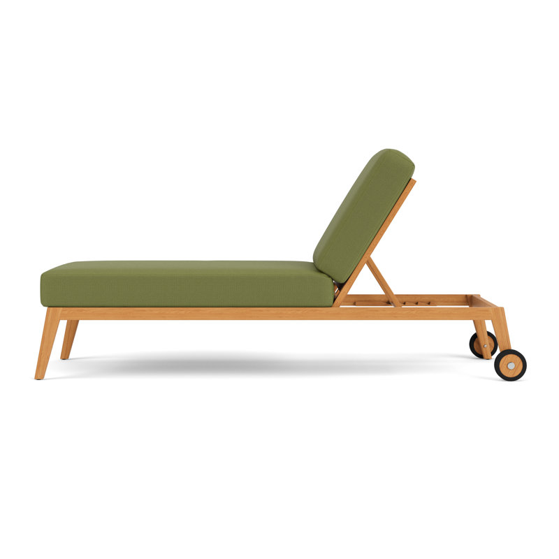 Alpine Outdoor Teak Chaise Lounge, Reflections Grass