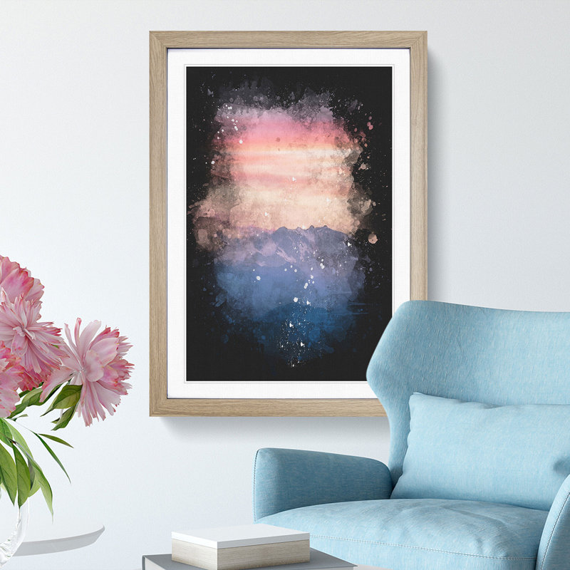 Swiss Mountain - Framed Print, 63cm H x 45cm W x 2cm D, Oak Framed