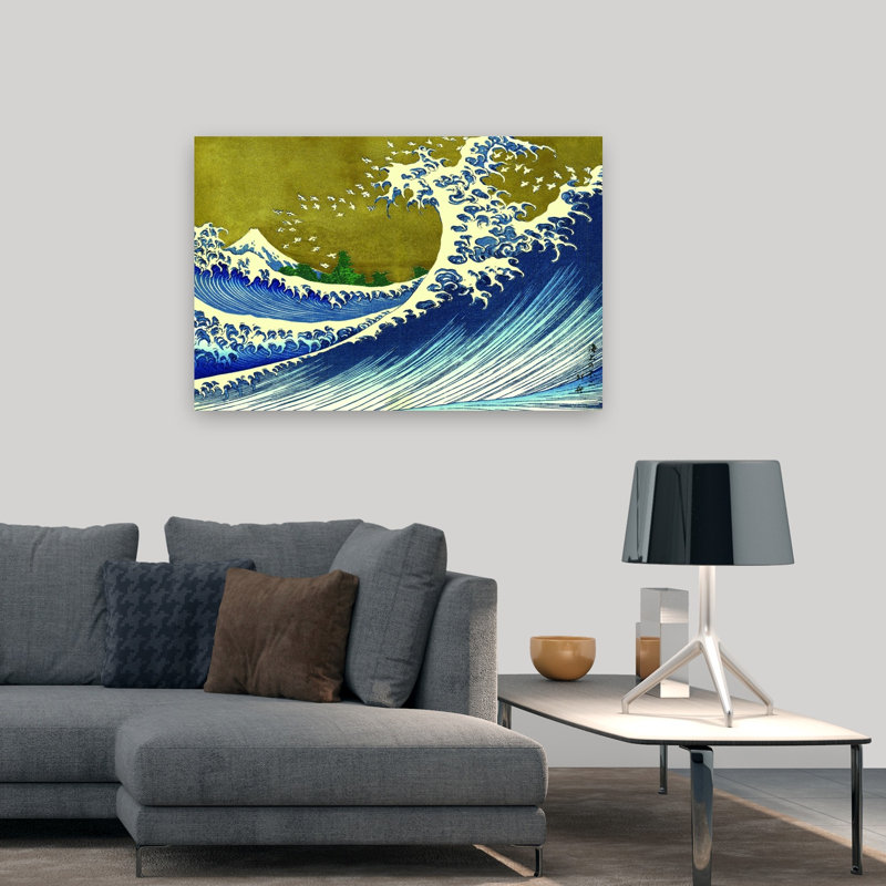 «A Coloured Version of the Big Wave Classic Abstract Coastal Landscape», reproduction d'art mural, H 32 po x l 48 po
