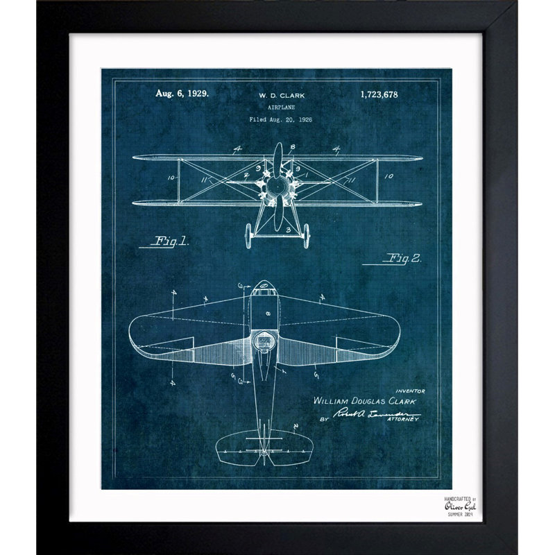 Avion 1929 - Cadre photo, impression sur papier, H 19,5 po x l 16,5 po x P 0,5 po