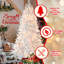 Arbre de Noël blanc 7,5 pi avec fil mémoire pré-éclairé - 450 lumières incandescentes chaudes, 1240 pointes, conception à dépliage automatique, support en métal stable, arbre de Noël artificiel en PVC-2087275915