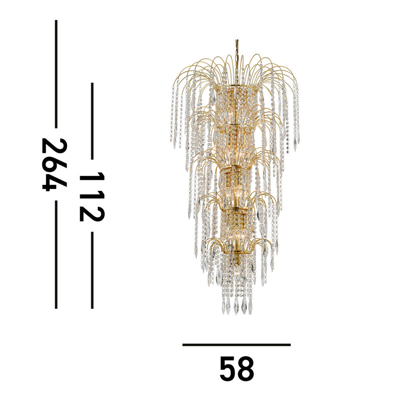 Ambrosia 13 - Light Crystal Chandelier, Gold