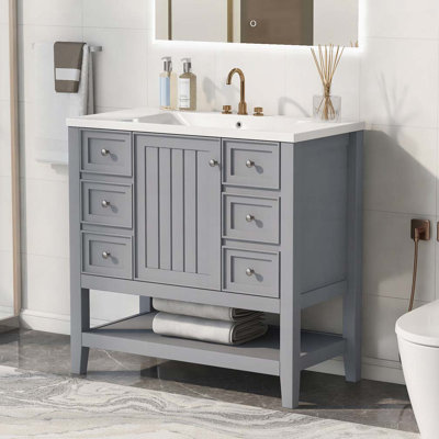 Meuble-lavabo 36 po avec lavabo en céramique