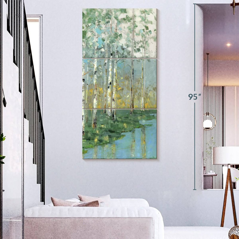 Birch Reflections III, 80" H x 39" W