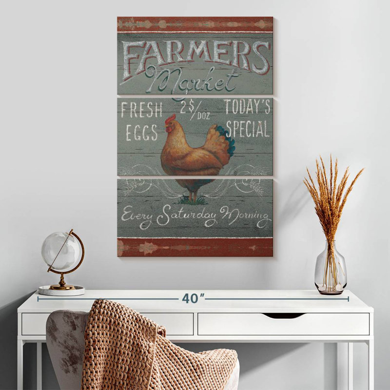 Kema Farmers Market I On Wood Wall Sign, 32" H x 20" W