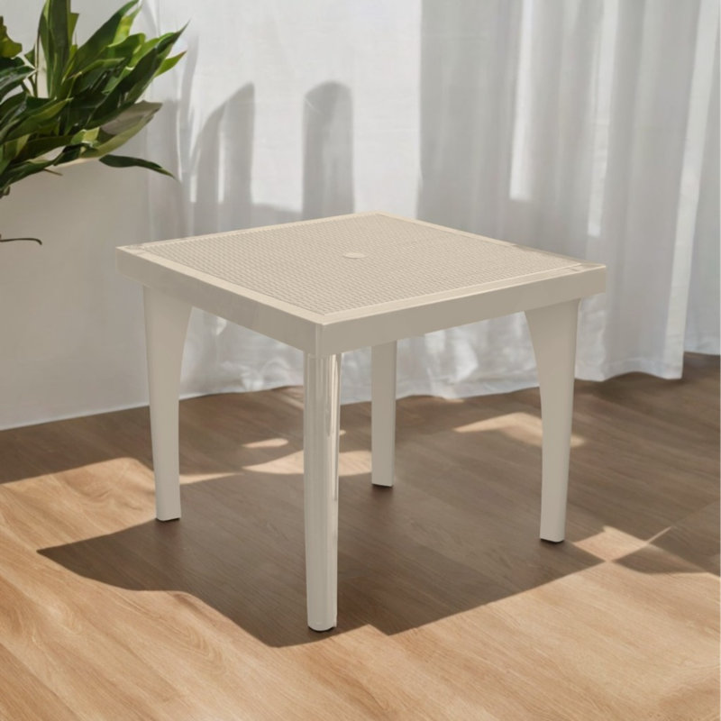 Plastic/Resin Patio Dining Table, Taupe
