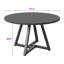  Round Dining Table: Pedestal Metal Frame, Space-Saving Industrial Style-459539850-455599323