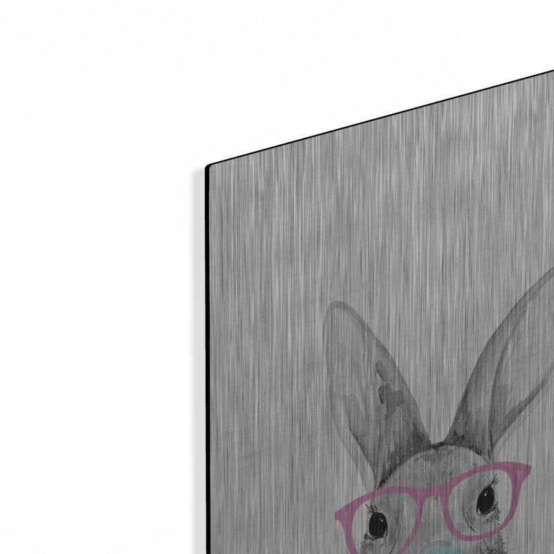  «Bubble Gum Bunny» par Rachel Nieman, art mural en métal, 16 po x 24 po, H 24 po x l 16 po