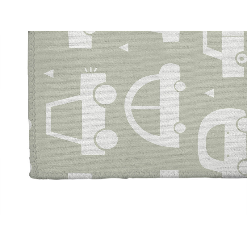 Tapis de jeu pour enfants Driveway, Vert pâle / ivoire, Rectangulaire 3 pi x 5 pi