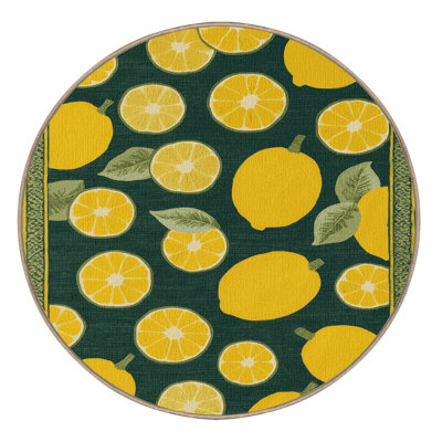 Washable Yuzu Fruits Area Rug