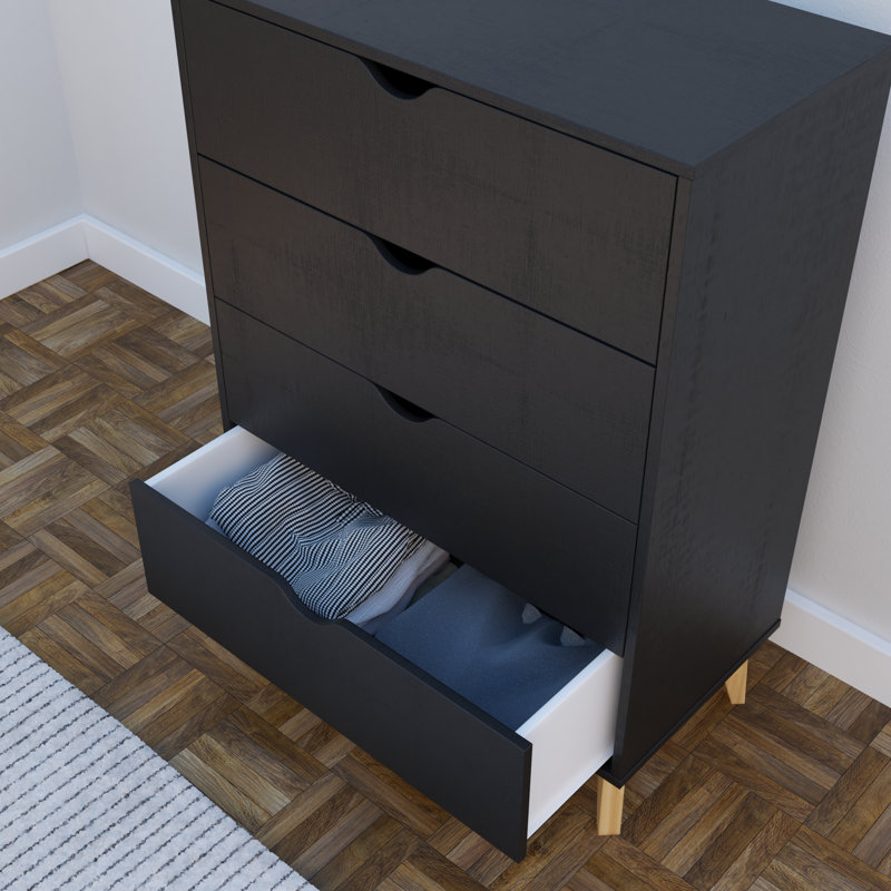Jasmond 30'' W 4 - Drawer Dresser, Black