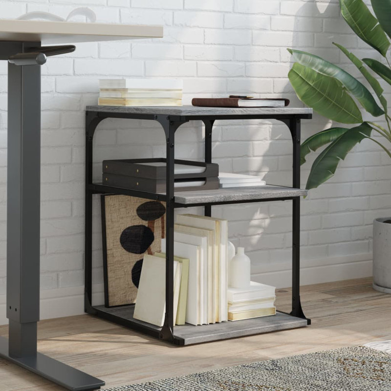 Printer Stand 3-Tier Grey Sonoma 16.9"X18.9"X25.2" Engineered Wood