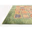 Tapis de zone en laine vert/rouge 5 pi x 6 pi 8 po one-of-kind à la main noué la Denver