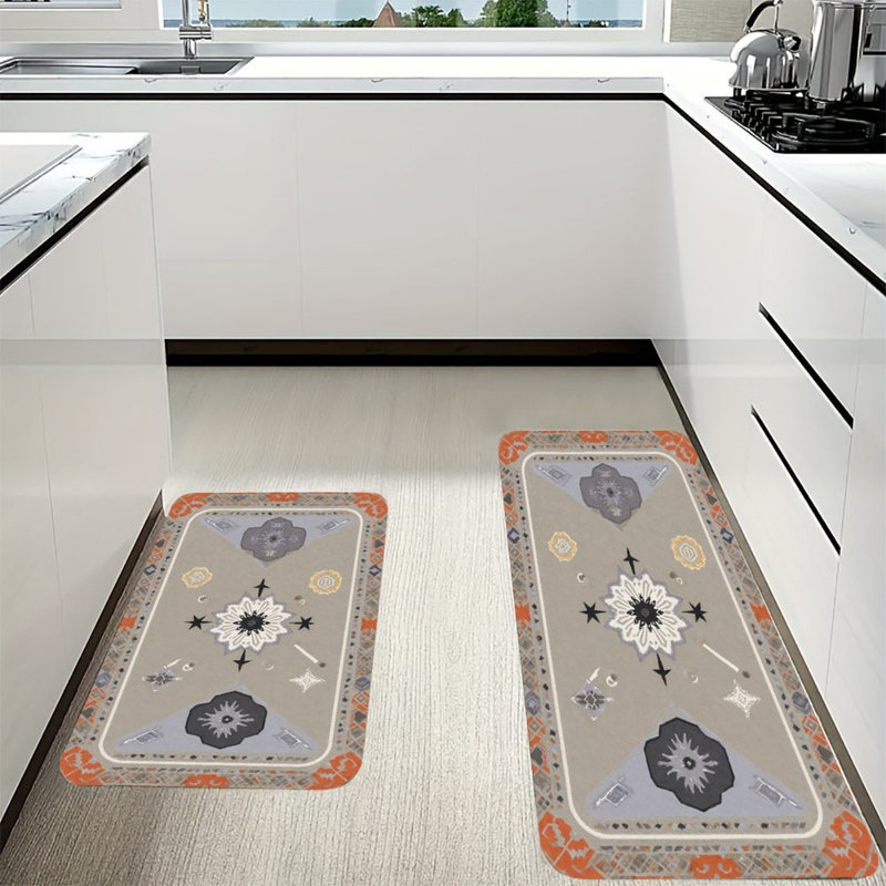 Ensemble de 2 tapis de cuisine Starburst Mandala