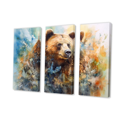 Majestic Grizzly II - Animals Canvas Prints Set