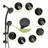 Multi Function Dual Shower Head  Shower System With 4.7" Rain Showerhead, 8Function Hand Shower, Adjustable Slide Bar,Matte Black-126618592