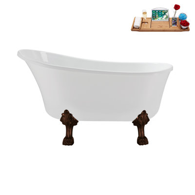 51.2'' x 25.6'' Freestanding Soaking Acrylic Bathtub