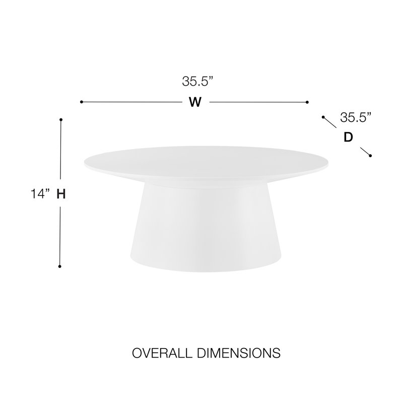 Adara Round Coffee Table, Matte White