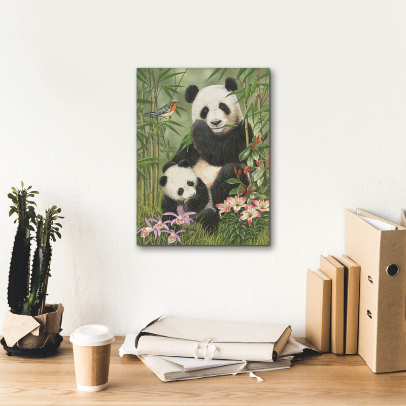 «Panda Paradise» par William Vanderdasson, H 16 po x l 12 po x P 0,75 po