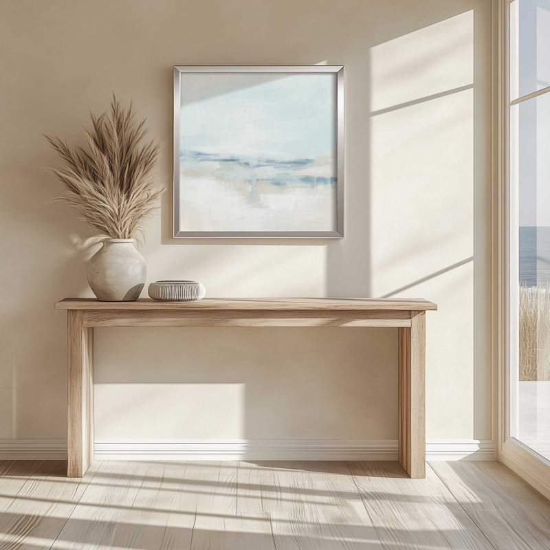 «Cloudy Shoreline Hues II», reproduction sur toile, H 13,75 po x l 13,75 po, Cadre photo simple en zinc patiné