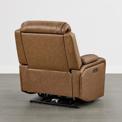 Zero Gravity Genuine Leather Triple Motor Power Recliner with Power Headrest and power lumbar by Latitude Run