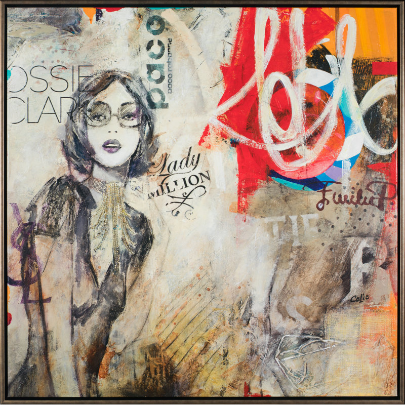 Lady Million Print by Colio, Black Floater Framed, 45" H x 45" W