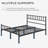 Minimalist Metal Bed Frame with Slatted Headboard-800080578-682358409