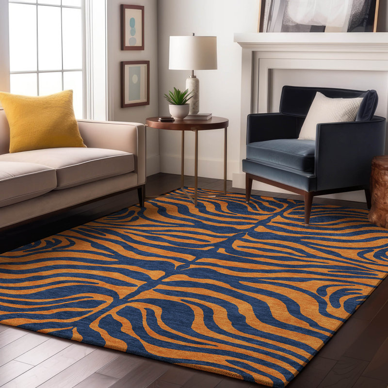 Premium Machine Washable Corum AMF1043 Animal Print Rug, Rectangle 8' x 10'