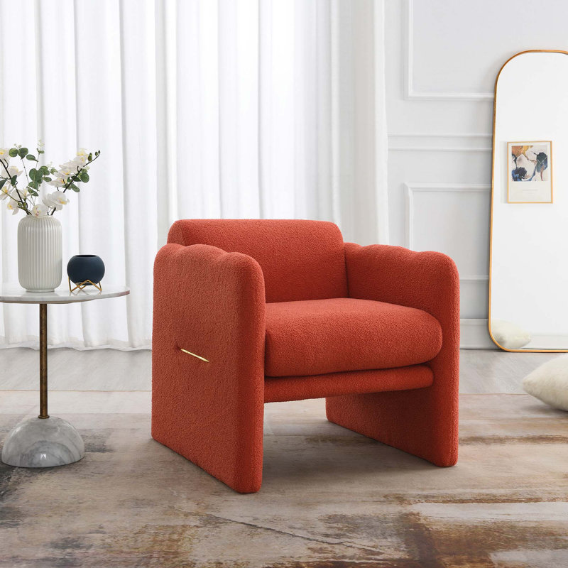 Fauteuil avec accoudoirs ondulés, Orange