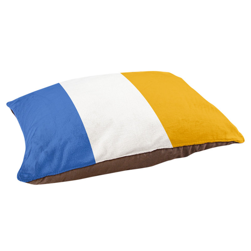 Coussin de lit pour chien Cincinnati, Grand (l 40 po x P 30 po x H 6,5 po), Bleu / doré