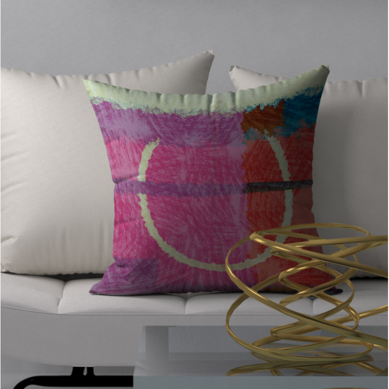 Coussin décoratif abstraite, H 20 po x l 20 po