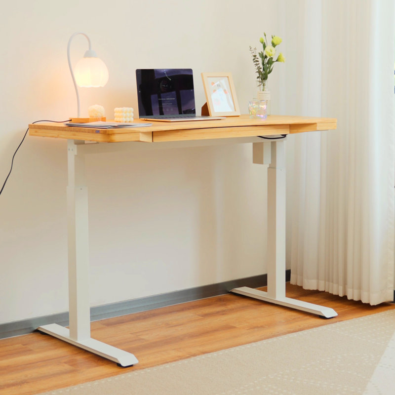 Adjustable Height Solid Wood Steel Standing Desk