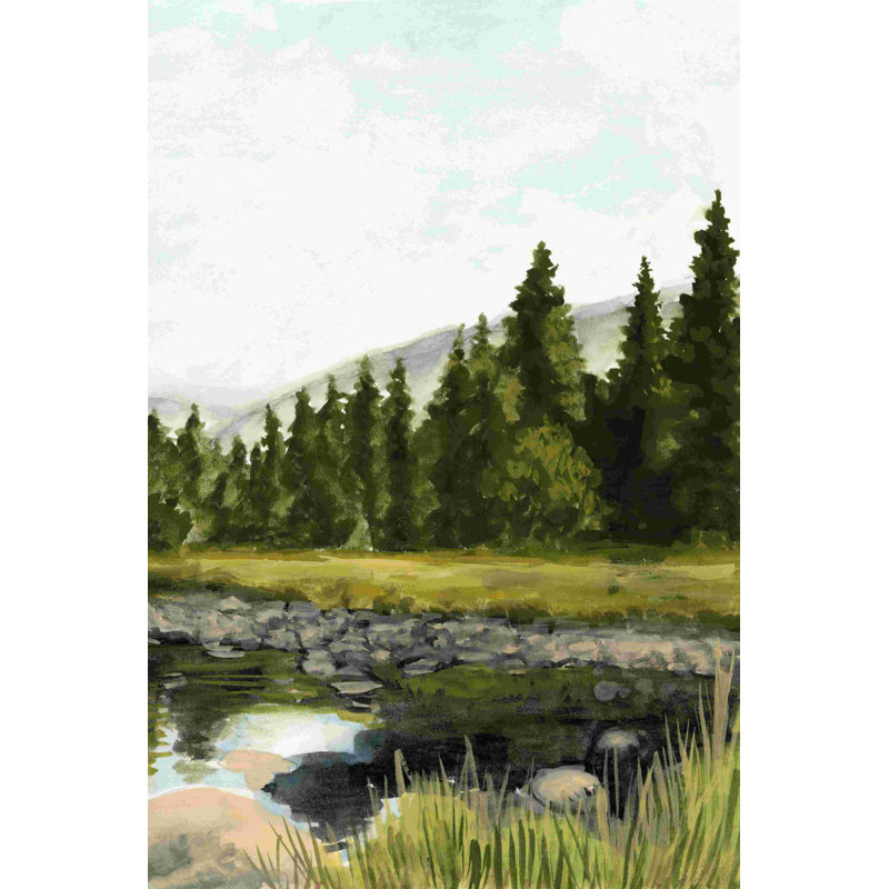 Diptyque de forêt II, H 30 po x l 20 po