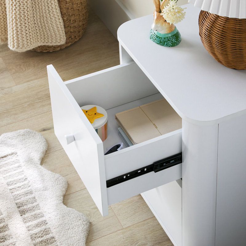 Table de chevet 2 tiroirs Modern, Blanc