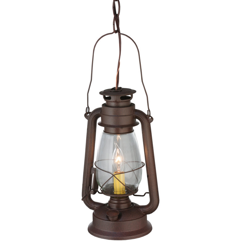 Mahogany Bronze Mini Pendant Lantern with Clear Glass Shade