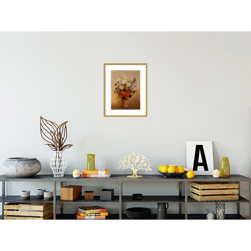 «Flowers in a Vase» par Odilon Redon, impression giclée sur cadre, H 21,75 po x l 17,66 po