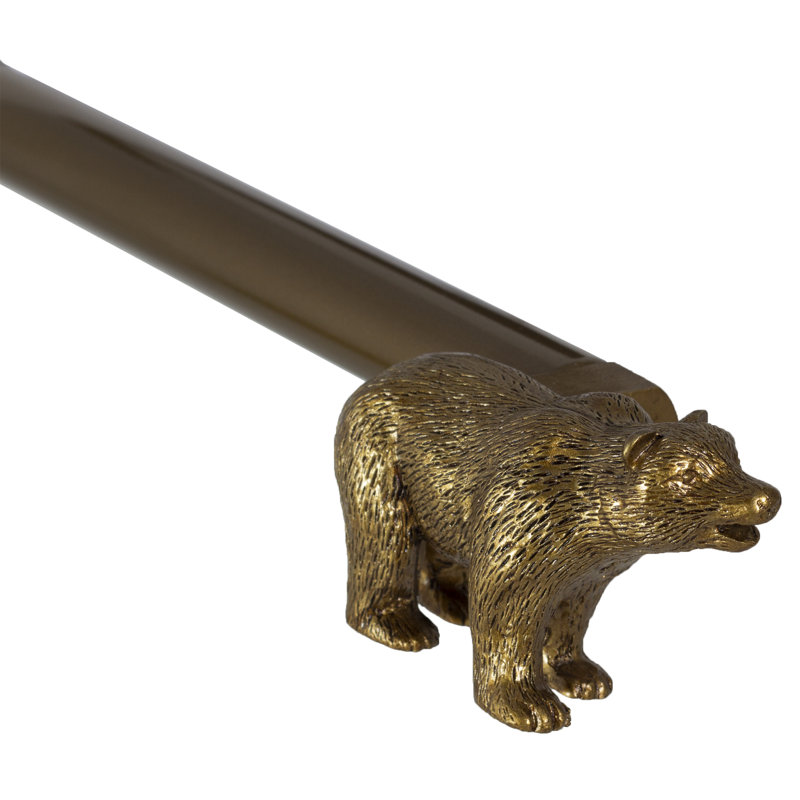 Tringle à rideaux simple ajustable Oren Bear, 48 po à 84 po, Doré de la Renaissance