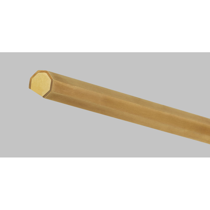 Plural Faceted Picture Light, Hand Rubbed Antique Brass, 0.7" H x 30" W x 8.9" D, 20.8
