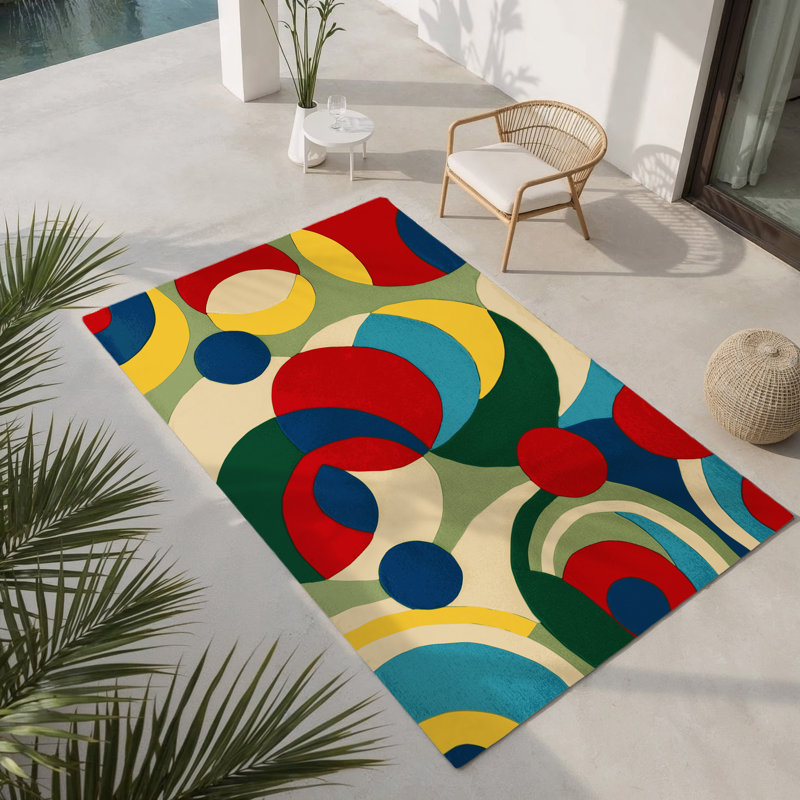 Tapis d'intérieur et d'extérieur Vivid Wiggle, Rectangle 1'6" x 2'6"