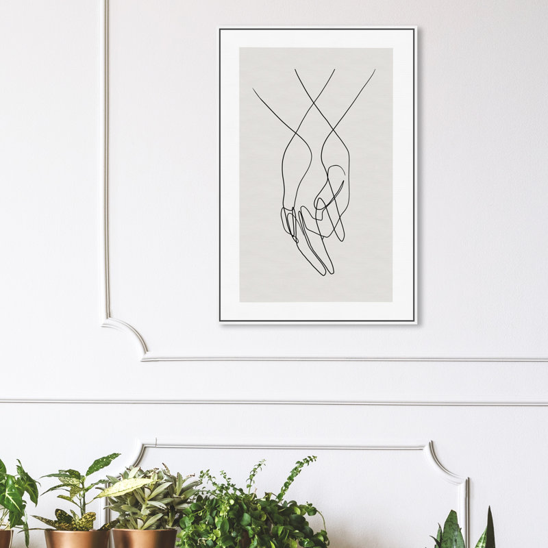 «Hands Shapes», impression sur toile, H 36 po x l 24 po, Toile encadrée, Blanc