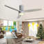 Ventilateur de plafond à DEL 52 pouces de 52 pouces avec moteur à courant continu réversible à pales en bois massif à 6 vitesses à intensité variable pour le salon