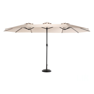 Grand parasol d'extérieur double face 14,8 pi avec manivelle (sans base)