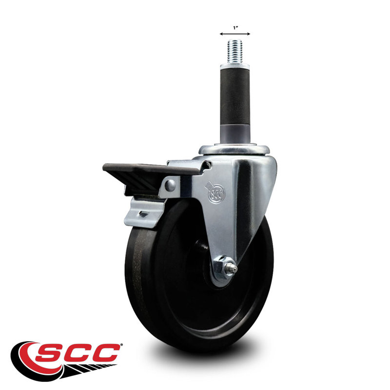 Phenolic Swivel 1 Inch Expanding Stem Caster with Brake SCC