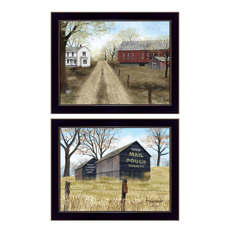 «Scenic Country Collection», vignette de 2 pièces par Billy Jacobs, art mural imprimé, affiche prête à accrocher, cadre noir