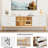 Fluted TV Stand up to 75", LED Lights, Storage Drawers & Glass Door, White-1615186204