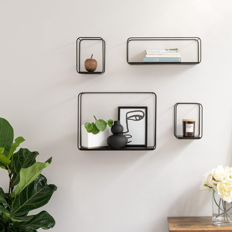 42.9cm W Metal Wall Mounted Shelving Unit